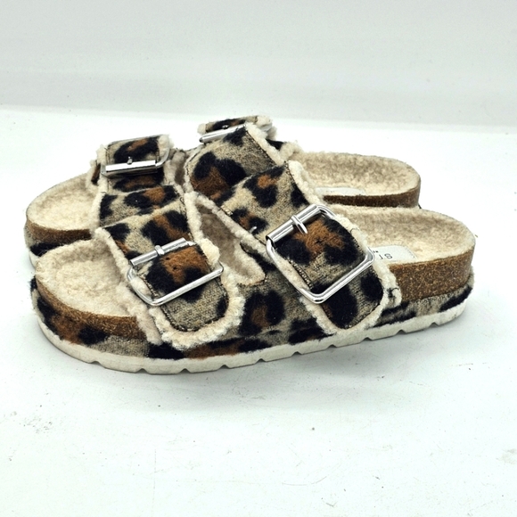 Steven New York Stessi Faux Fur Lined Leopard Slides Size 5 Display Item Nwd's - Picture 1 of 7